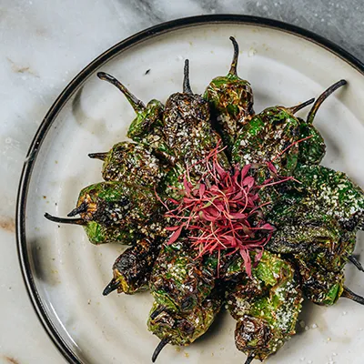 Padron peppers dish Envy restaurant Lust in Rio