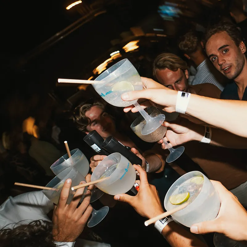 Gin glasses toast Lust in Rio